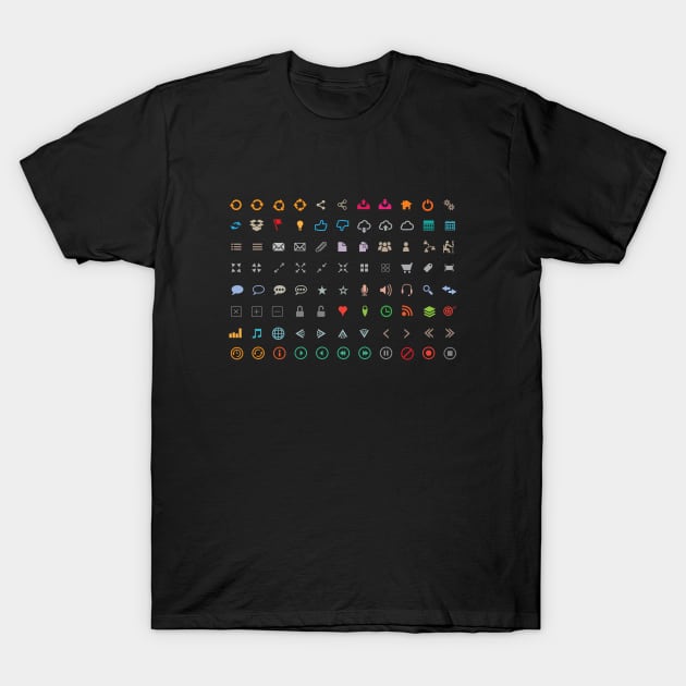 Web Social Media Icons T-Shirt by hobrath